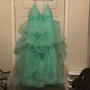 Mint green prom dress